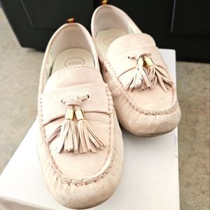 Blush pink suede loafers 1901